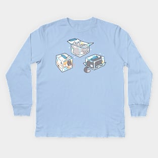 Boxed Cats Kids Long Sleeve T-Shirt